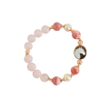  Horse bracelet with rhodochrosite stone, Pearl and pink quartz
