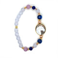 HORSE BRACELET WITH KYANITE AND SKY BLUE AGATE