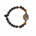 Horse seashell bracelet with multi color of tiger eye stone