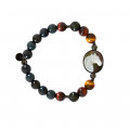 Horse seashell bracelet with multi color of tiger eye stone