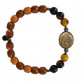 Men Multicolor Horse Bracelet, with Tiger eye and Coke
