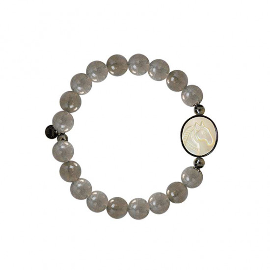 Horse seashell bracelet with Labradorite stone