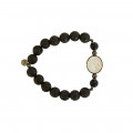 Horse seashell bracelet with onyx stone, and Volcanic stone