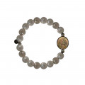 Horse seashell bracelet with Labradorite stone
