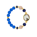 Horse seashell bracelet with lapis, morganite and blue agate