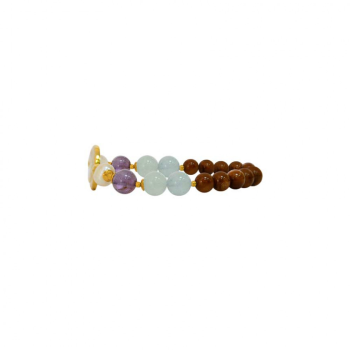 Horse seashell bracelet with Aquamarine, pearls, amastrin, and coke
