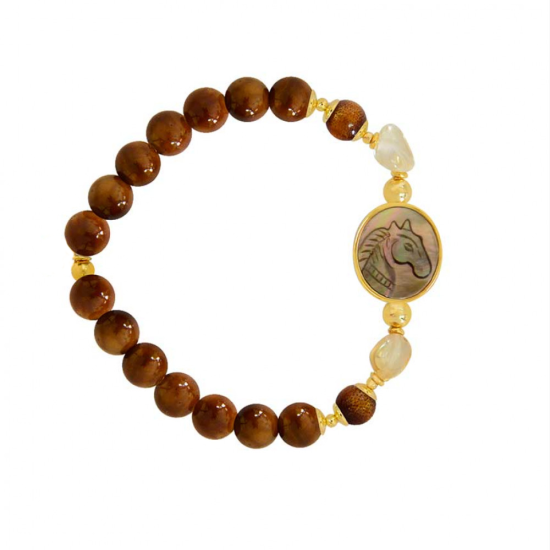 Horse bracelet with citrine stone, yoser and coke wood