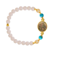 Horse bracelet with turquoise stone, citrine and pink quartz stone