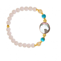 Horse bracelet with turquoise stone, citrine and pink quartz stone