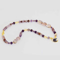 Horse seashell necklace with amastrine, amethyst and citrine