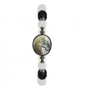 Horse seashell bracelet with shell and onyx stone