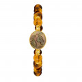 Horse Shell Bracelet with tiger eye and Amber