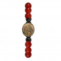 horse shell bracelet with onyx and red agate