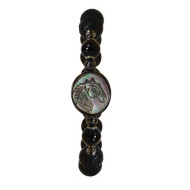 Horse seashell bracelet with onyx stone, and Volcanic stone