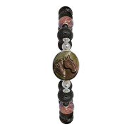 Horse bracelet with volcanic stone, Amastrin and black Onyx
