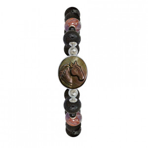 Horse bracelet with volcanic stone, Amastrin and black Onyx