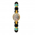 Horse seashell bracelet with onyx and turquoise stone Horse seashell bracelet with onyx and turquoise stone