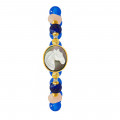 Horse seashell bracelet with lapis, morganite and blue agate