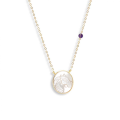 Silver chain with horse seashell with amethyst stone
