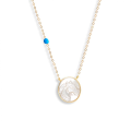SHELL HORSE WITH SILVER CHAIN, AND turquoise