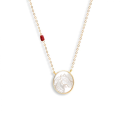 SHELL HORSE WITH SILVER CHAIN, AND coral