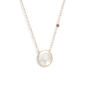  Shell horse with silver chain, and sherry quartz stone
