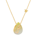 18K GOLD CHAIN WITH LETTER (ص) WITH 9 PIECES OF DIAMONDS on a Stone of your choice