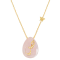 18K GOLD CHAIN WITH LETTER (ص) WITH 9 PIECES OF DIAMONDS on a Stone of your choice
