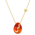 18K GOLD CHAIN WITH LETTER (ص) WITH 9 PIECES OF DIAMONDS on a Stone of your choice