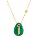 18K Gold chain with letter (A) with 5 pieces of diamonds on a Stone of your choice