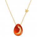 18K GOLD CHAIN WITH LETTER (R) WITH 7 PIECES OF DIAMONDS ON A STONE OF YOUR CHOICE