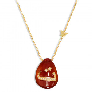 18K GOLD CHAIN WITH LETTER (T) WITH 11 PIECES OF DIAMONDS ON a stone of your choice