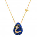 18K GOLD CHAIN WITH LETTER ( AIN ) WITH 10 PIECES OF DIAMONDS ON A STONE OF YOUR CHOICE