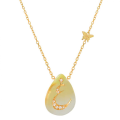18K GOLD CHAIN WITH LETTER ( GHAIN ) WITH8 PIECES OF DIAMONDS ON STONE OF YOUR CHOICE