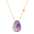 18K GOLD CHAIN WITH LETTER ( GHAIN ) WITH8 PIECES OF DIAMONDS ON STONE OF YOUR CHOICE