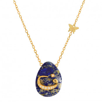 18K GOLD CHAIN WITH LETTER ( F ) WITH 8 PIECES OF DIAMONDS ON A STONE OF YOUR CHOICE