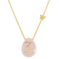 18K GOLD CHAIN WITH LETTER (G) WITH 9 PIECES OF DIAMONDS on a Stone of your choice