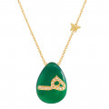 18K GOLD CHAIN WITH LETTER ( H ) WITH 17 PIECES OF DIAMONDS ON A STONE OF YOUR CHOICE