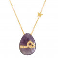 18K GOLD CHAIN WITH LETTER ( H ) WITH 17 PIECES OF DIAMONDS ON A STONE OF YOUR CHOICE
