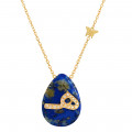 18K GOLD CHAIN WITH LETTER ( H ) WITH 17 PIECES OF DIAMONDS ON A STONE OF YOUR CHOICE