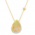 18K GOLD CHAIN WITH LETTER ( N ) WITH 9 PIECES OF DIAMONDS ON A STONEOF YOUR CHOICE