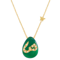 18K GOLD CHAIN WITH LETTER ( SH ) WITH 11 PIECES OF DIAMONDS ON A STONE OF YOUR CHOICE