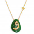 18K GOLD CHAIN WITH LETTER ( W ) WITH 17 PIECES OF DIAMONDS ON A STONE OF YOUR CHOICE