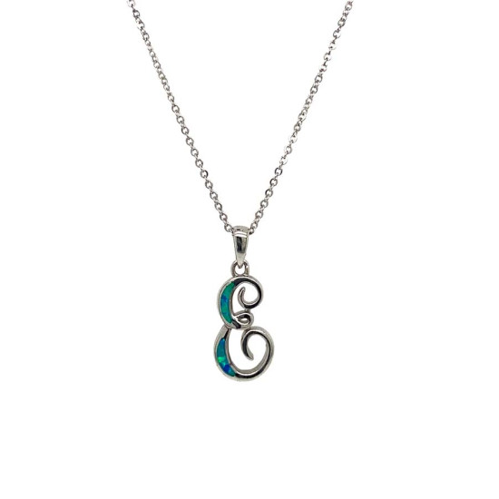 GOLD-PLATED SILVER CHAIN WITH OPAL LETTER E