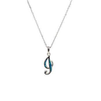GOLD-PLATED SILVER CHAIN WITH OPAL LETTER I