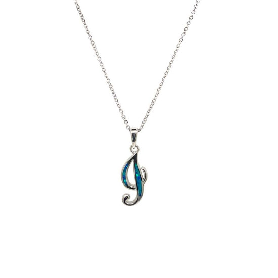 GOLD-PLATED SILVER CHAIN WITH OPAL LETTER I
