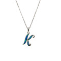 Gold-plated silver chain with opal letter K