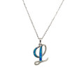 Gold-plated silver chain with opal letter L