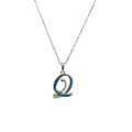 GOLD-PLATED SILVER CHAIN WITH OPAL LETTER Q