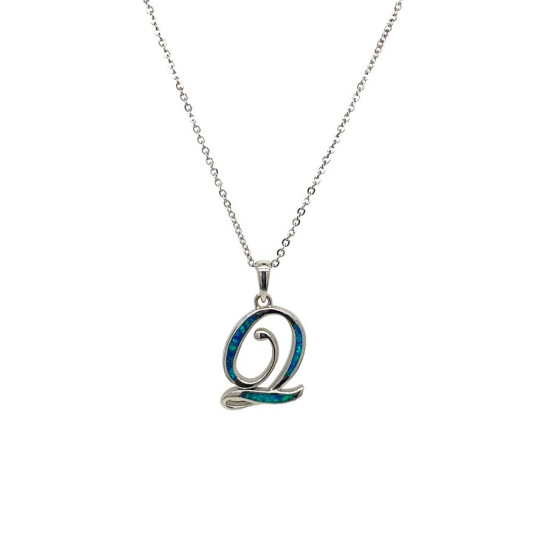 GOLD-PLATED SILVER CHAIN WITH OPAL LETTER Q